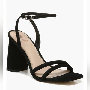 Sam Edelman Kia BLACK Satin Block Heels Size 10 NIB